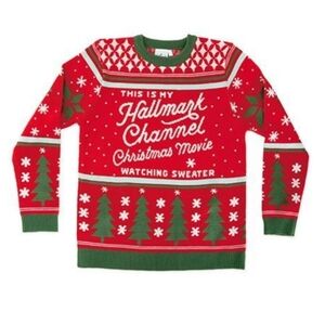 NWT This Is My Hallmark Channel Christmas Movie Watching Sweater Sz L